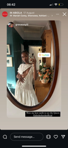 It’s not wow, do your findings. Norfolk, England. August 2025<br />
A mirror selfie in her mum’s Norfolk home, twenty minutes from the Sandringham Estate. Onyi wears the Hachi dress by Abiola Olusola, ready for Mariah Carey, the mother of all comebacks. The post climbed into Abiola’s top ten most-viewed -resonance measured in both metrics and mythology. Bow Bells reborn.
